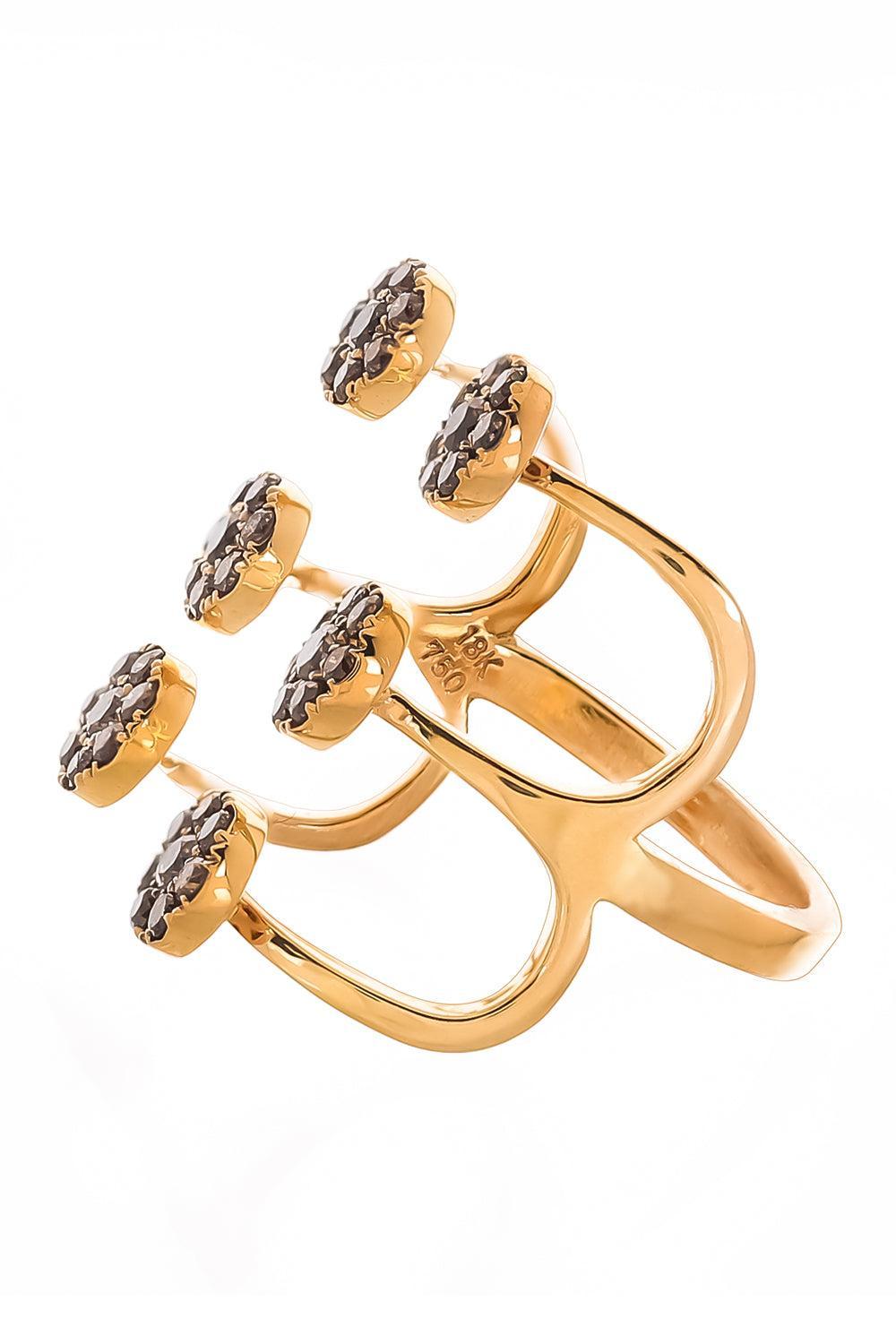 Brown Diamond Open Ring-ROSE GOLD-6-JEWELRYFINE JEWELRING-STEFERE