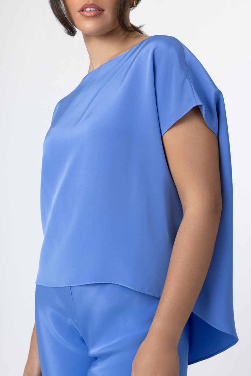  Ways Top - Medium Blue-BLUE-M-CLOTHINGTOPBLOUSE-PETER COHEN 