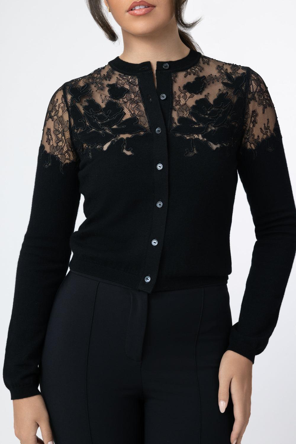  Talia Lace Cardigan-BLACK-P-CLOTHINGTOPCARDIGAN-ULLA JOHNSON 