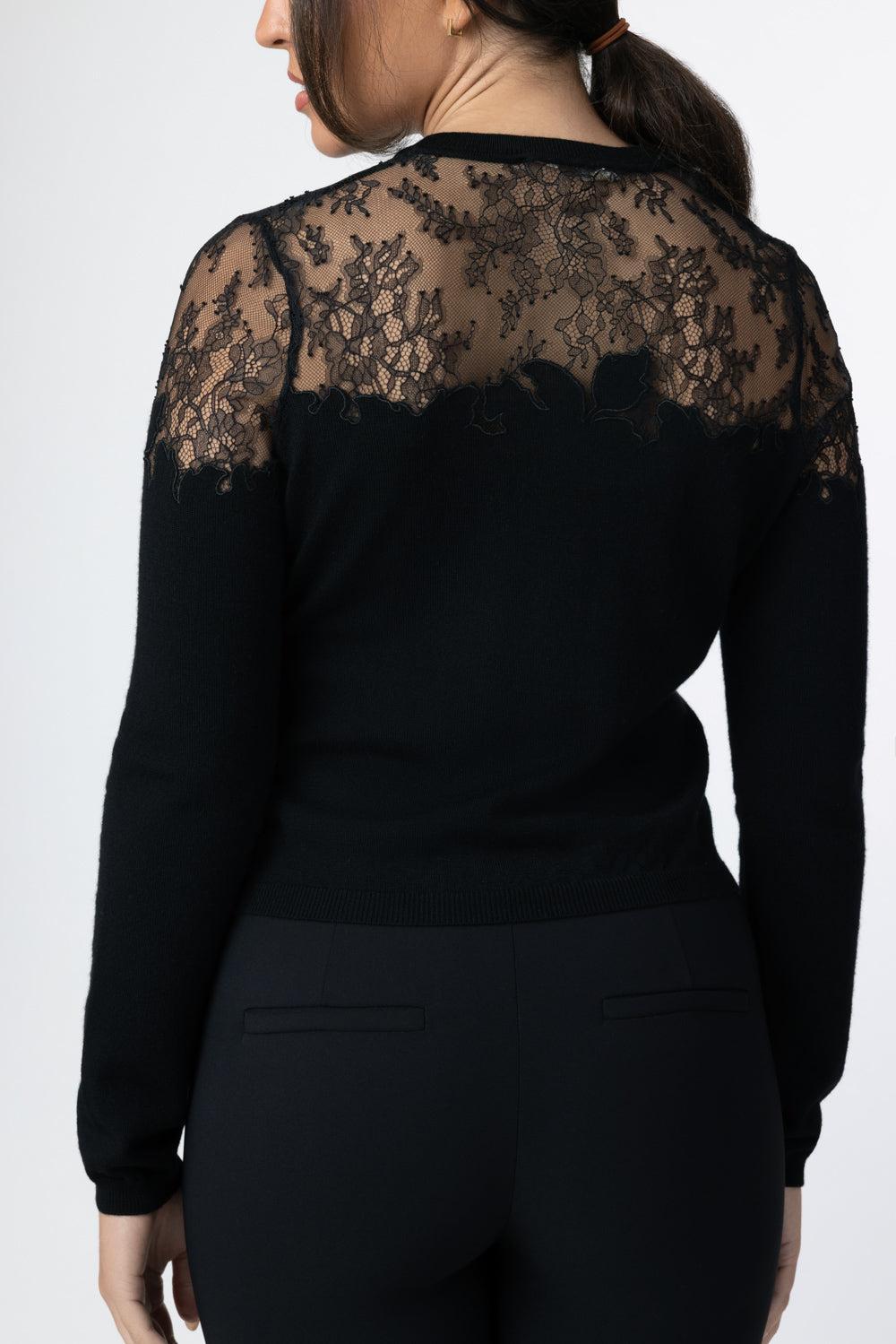 Talia Lace Cardigan-BLACK-P-CLOTHINGTOPCARDIGAN-ULLA JOHNSON