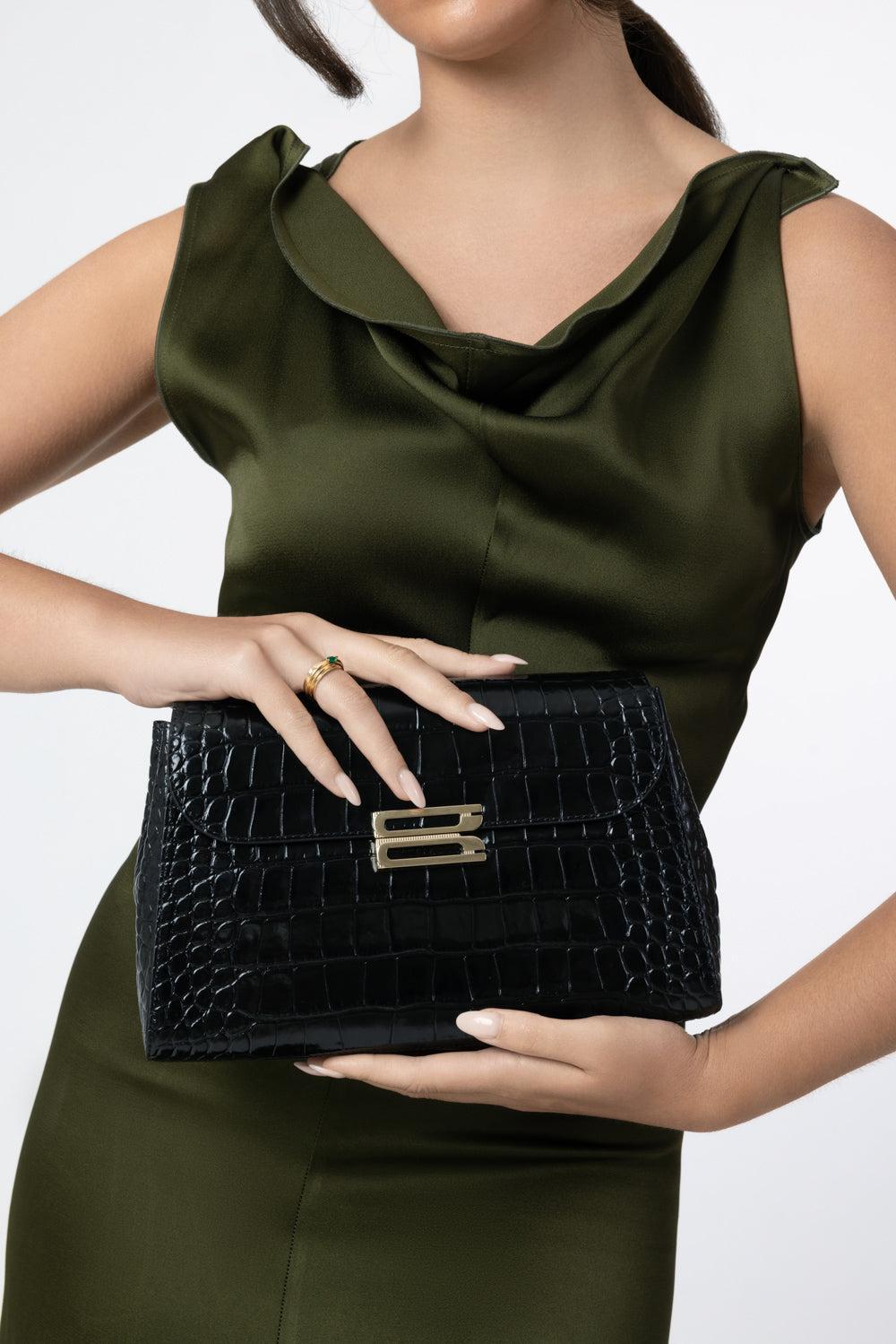 Dorian Trapeze Bag - Black-BLACK-HANDBAGSHOULDER-VICTORIA BECKHAM
