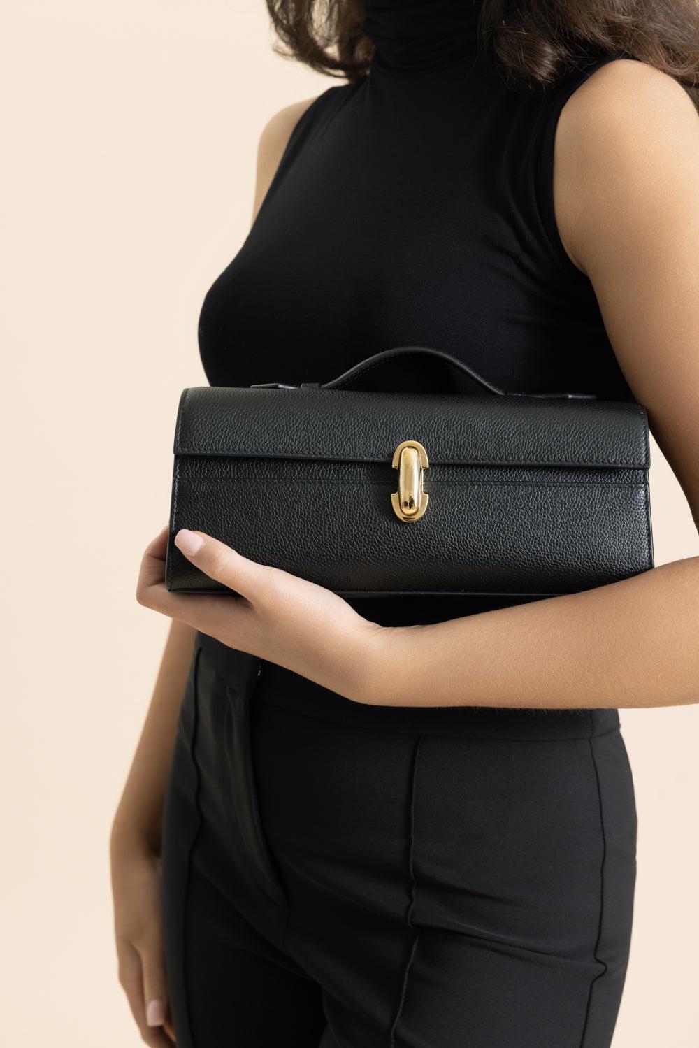 Slim Symmetry Pochette Bag-BLACK-HANDBAGCLUTCHES-SAVETTE