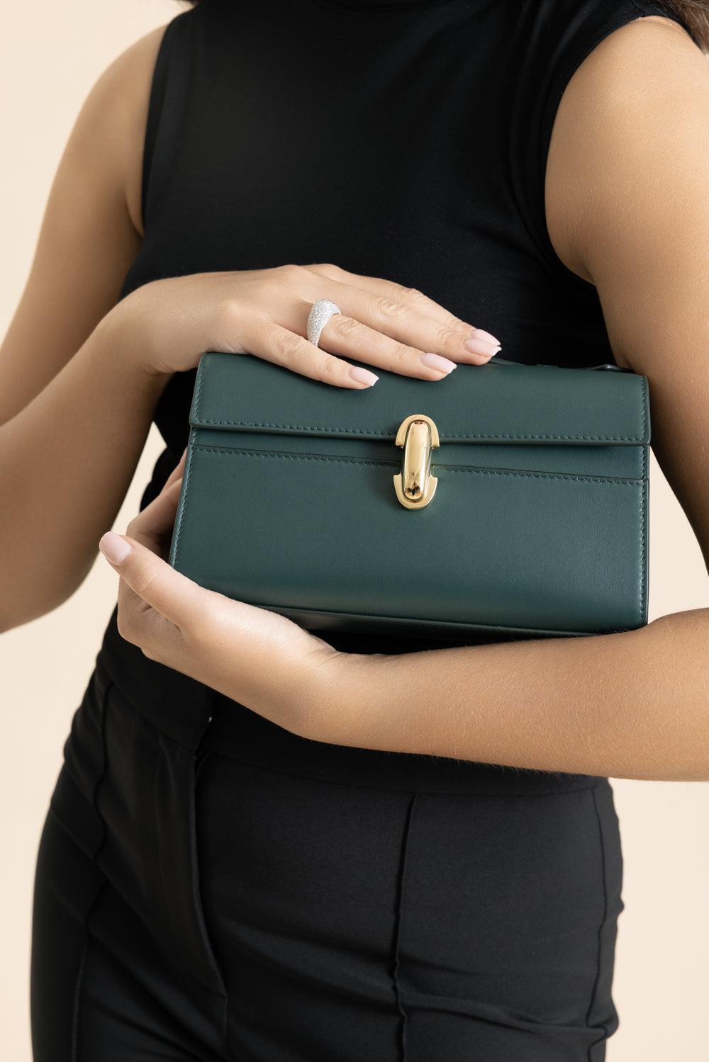 Symmetry Pochette Bag-PINE-HANDBAGCLUTCHES-SAVETTE