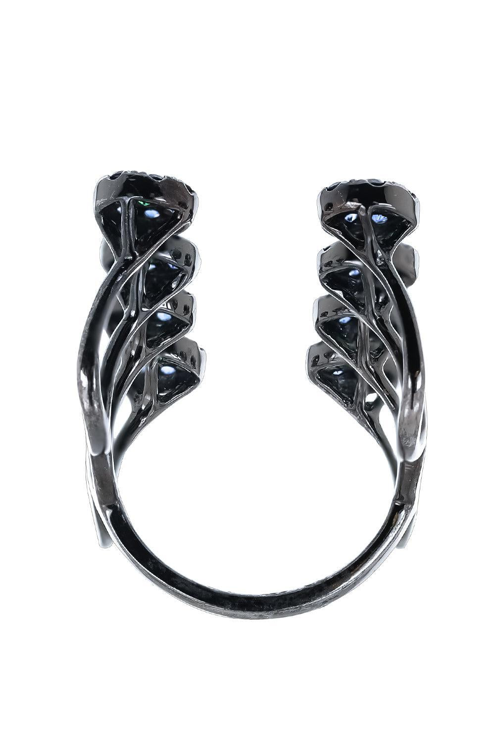 Blue Sapphire Open Aurore Ring-WHITE GOLD-6-JEWELRYFINE JEWELRING-STEFERE