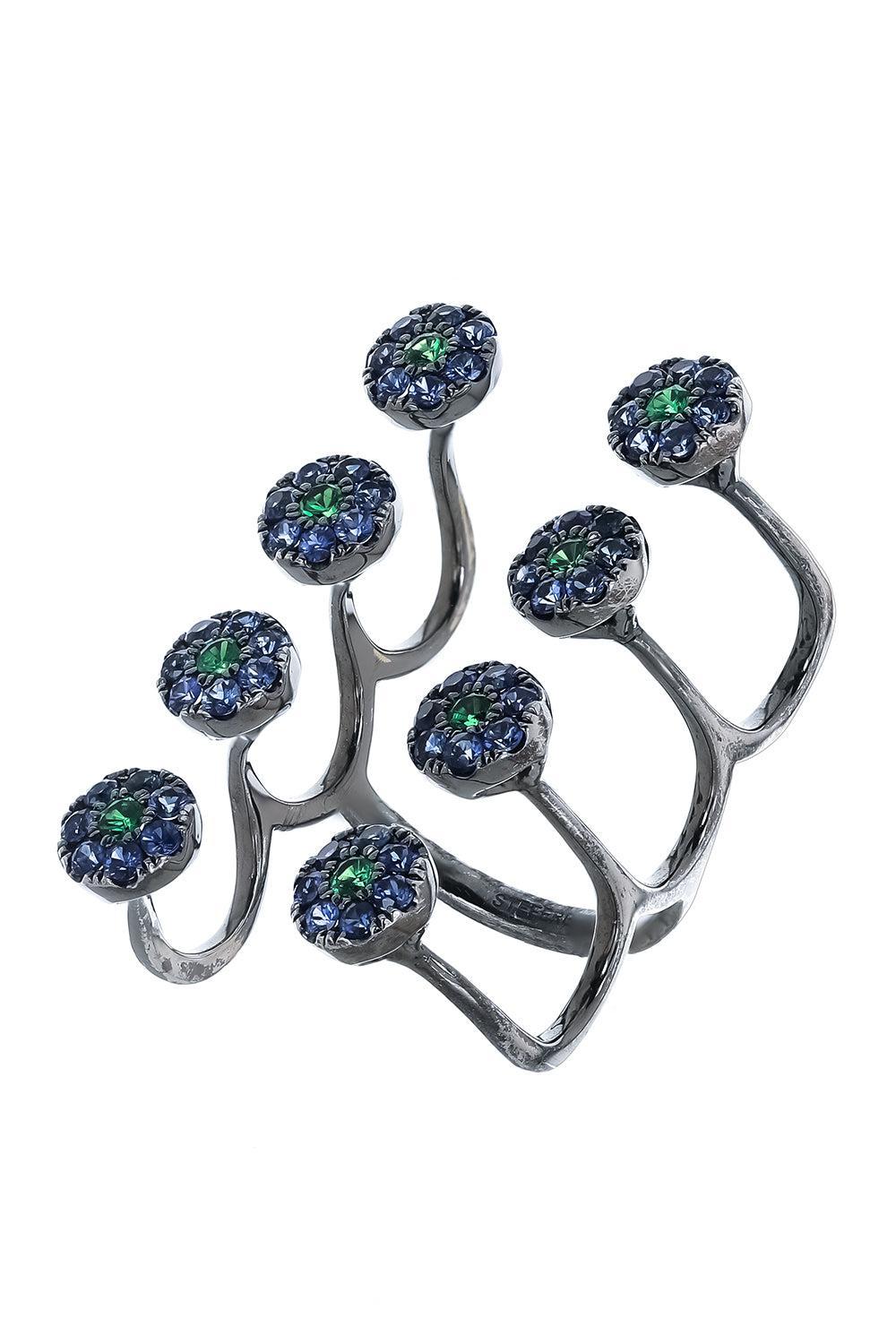 Blue Sapphire Open Aurore Ring-WHITE GOLD-6-JEWELRYFINE JEWELRING-STEFERE