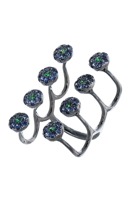Blue Sapphire Open Aurore Ring-WHITE GOLD-6-JEWELRYFINE JEWELRING-STEFERE