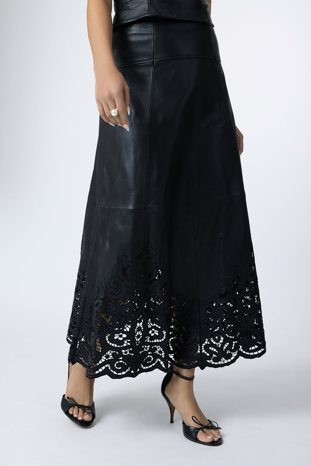 Orla Lace Leather Skirt