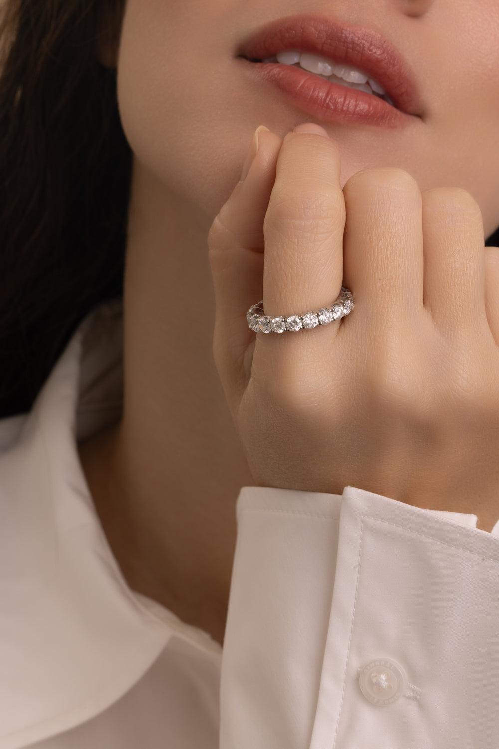 Diamond Eternity Stretch Ring-WHITE GOLD-6-JEWELRYFINE JEWELRING-ROBERTO DEMEGLIO