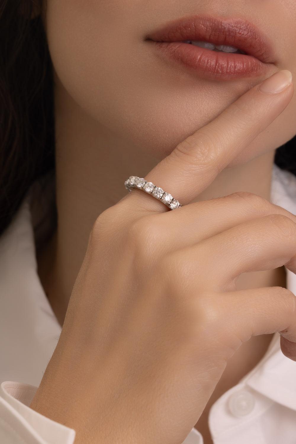 Diamond Eternity Stretch Ring-WHITE GOLD-6-JEWELRYFINE JEWELRING-ROBERTO DEMEGLIO