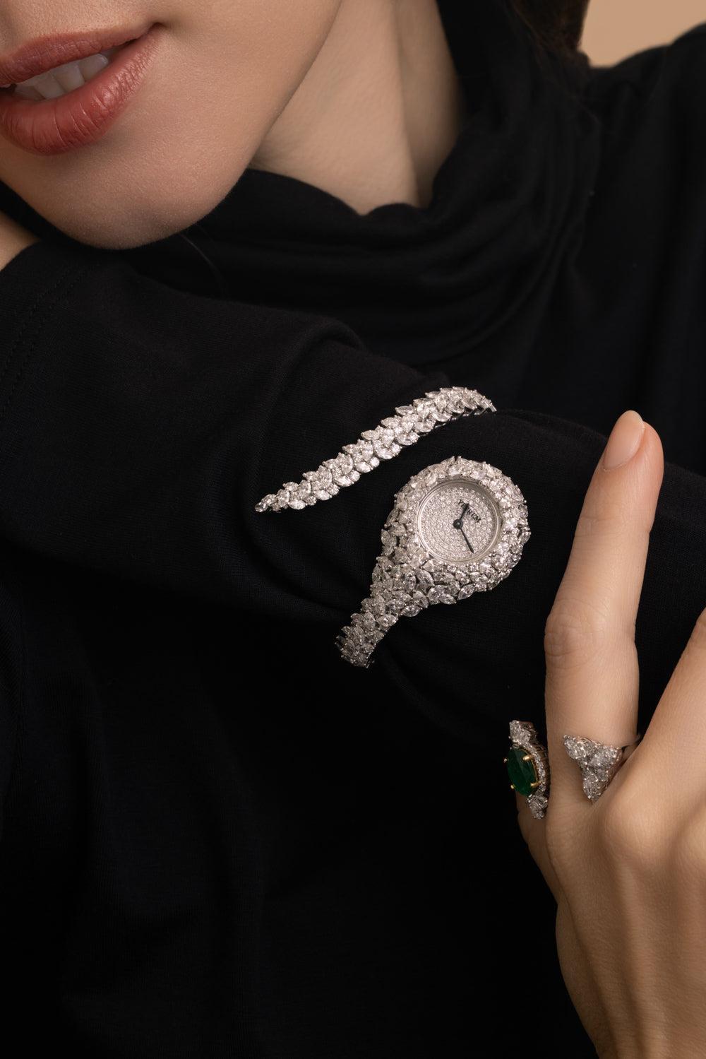 Diamond Wrap Y-Momento Watch-WHITE GOLD-ACCESSORIEWATCHES-YEPREM JEWELLERY