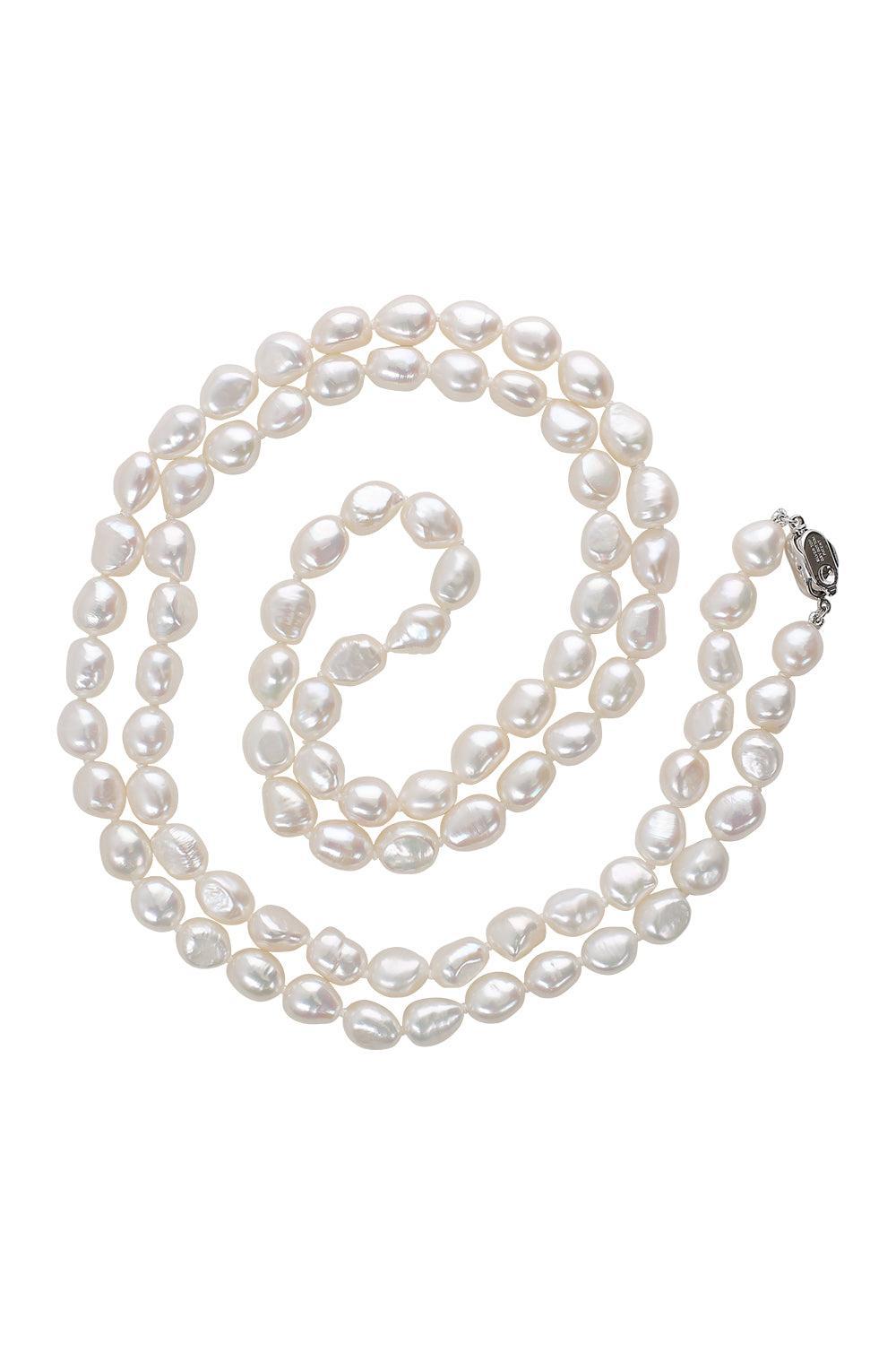 White Pearl Freshwater Baroque Necklace - 36in-SILVER-36-JEWELRYFINE JEWELNECKLACE O-BAGGINS
