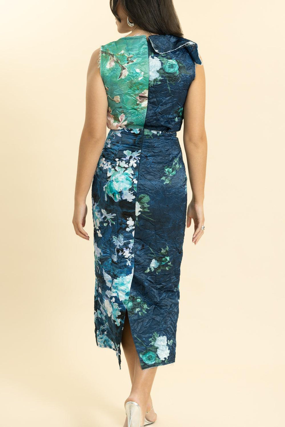 erdem cocktail dress Mikado embroidered satin cocktail dress in burgundy - Erdem