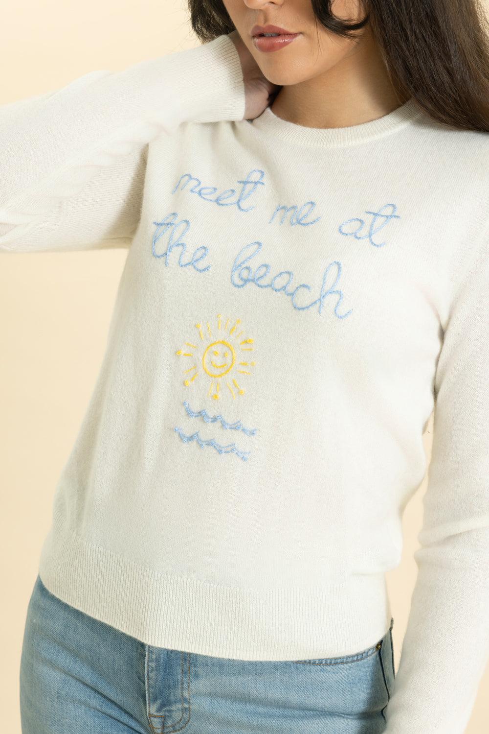 Meet Me At The Beach Crewneck-CREAM-XS-CLOTHINGTOPSWEATER-LINGUA FRANCA