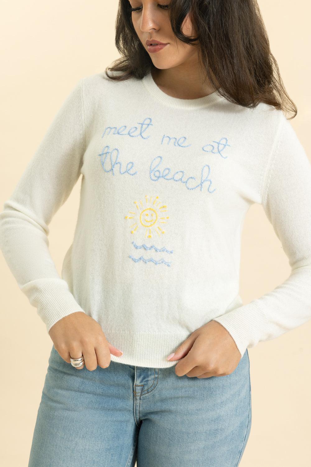 Meet Me At The Beach Crewneck-CREAM-XS-CLOTHINGTOPSWEATER-LINGUA FRANCA