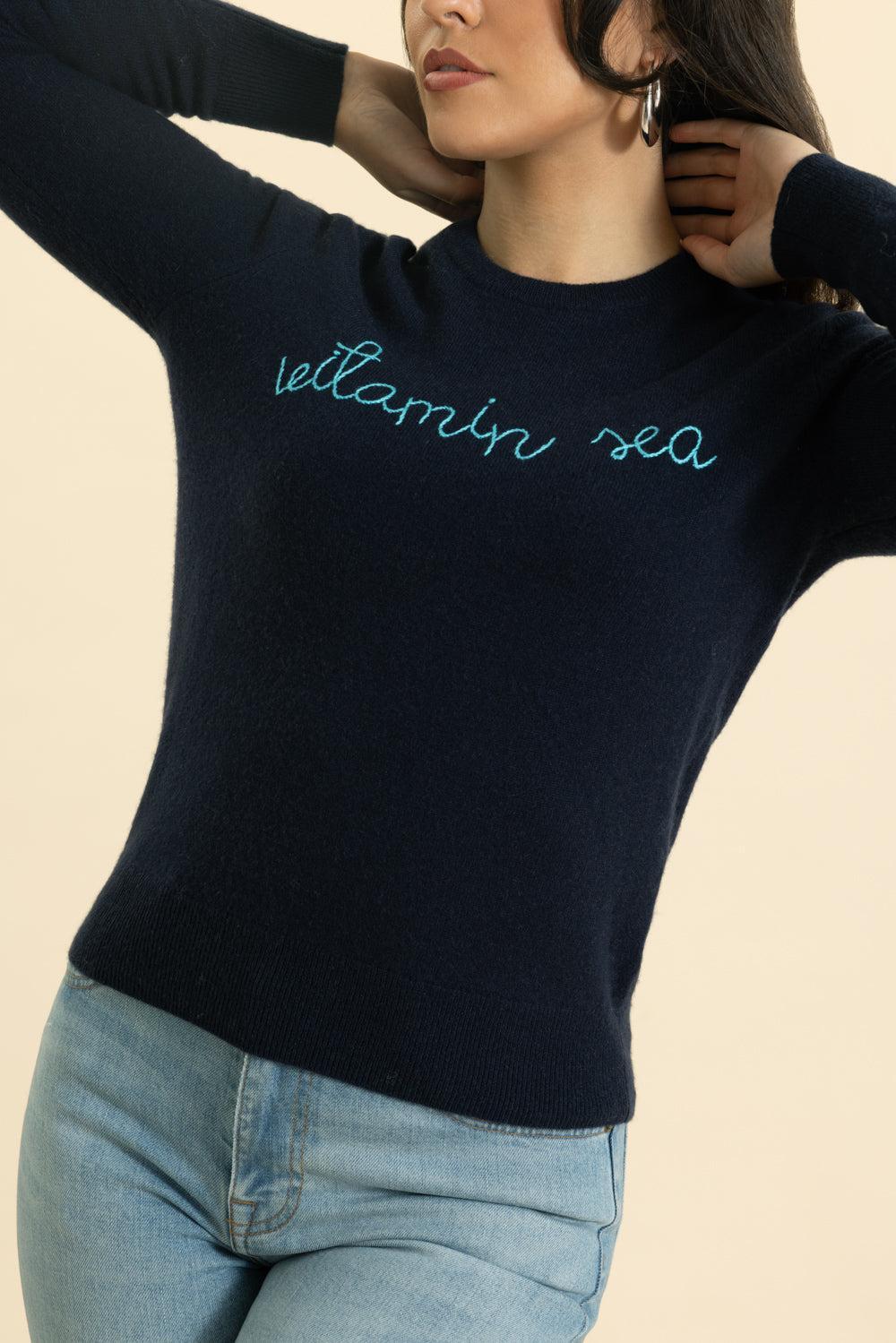 Vitamin Sea Crewneck-NAVY-XS-CLOTHINGTOPSWEATER-LINGUA FRANCA