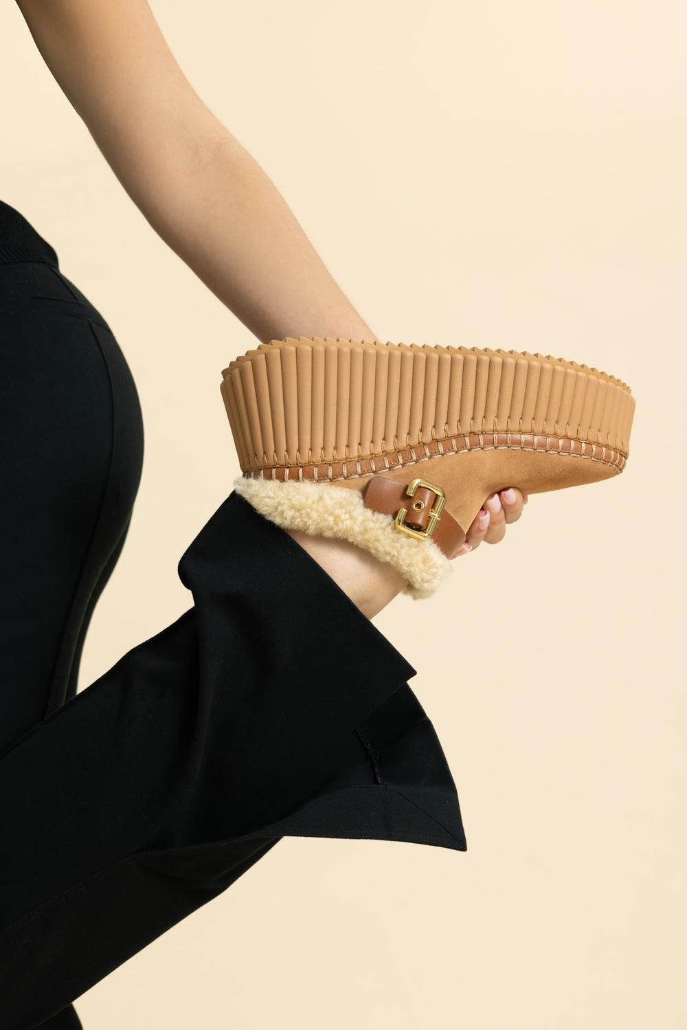 Nama Wedge Platform Mule-PTTRYBRN-37-SHOEMULE-CHLOÉ