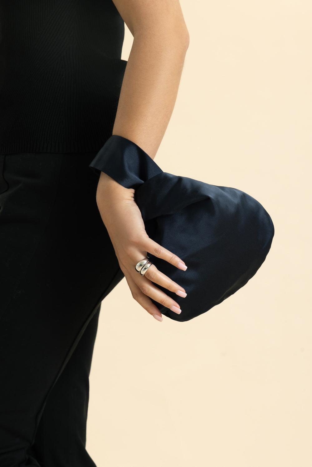 Nexus Satin Clutch - Navy-NAVY-HANDBAGCLUTCHES-MARY SMALLWOOD