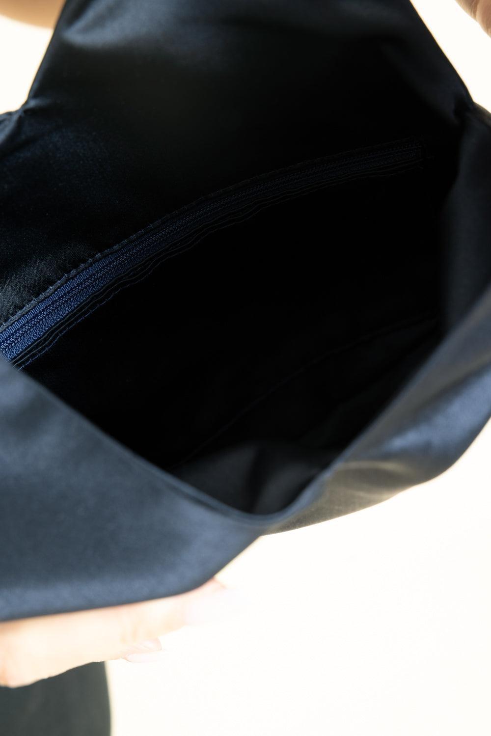 Nexus Satin Clutch - Navy-NAVY-HANDBAGCLUTCHES-MARY SMALLWOOD