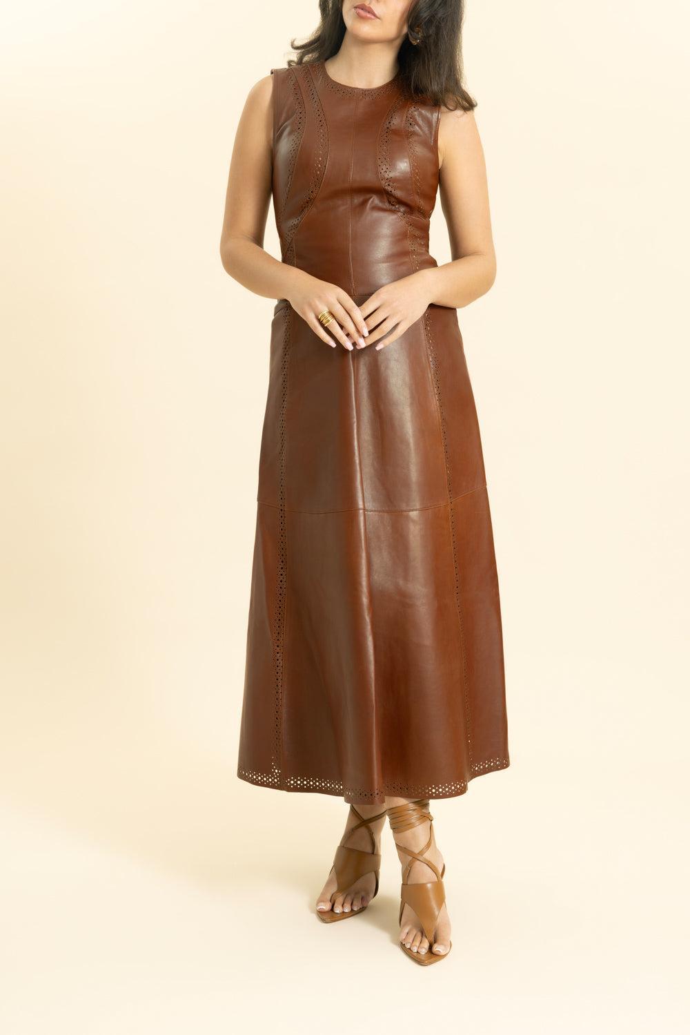 Juliette Midi Dress-WENGE-2-CLOTHINGDRESSCASUAL-ULLA JOHNSON