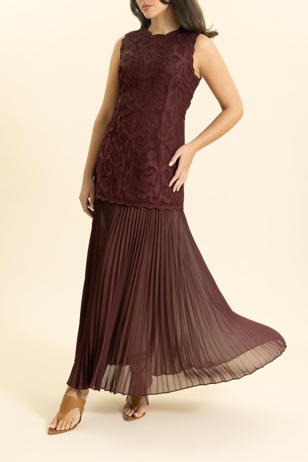 Auryn Midi Dress-MAHOGANY-2-CLOTHINGDRESSCASUAL-ULLA JOHNSON