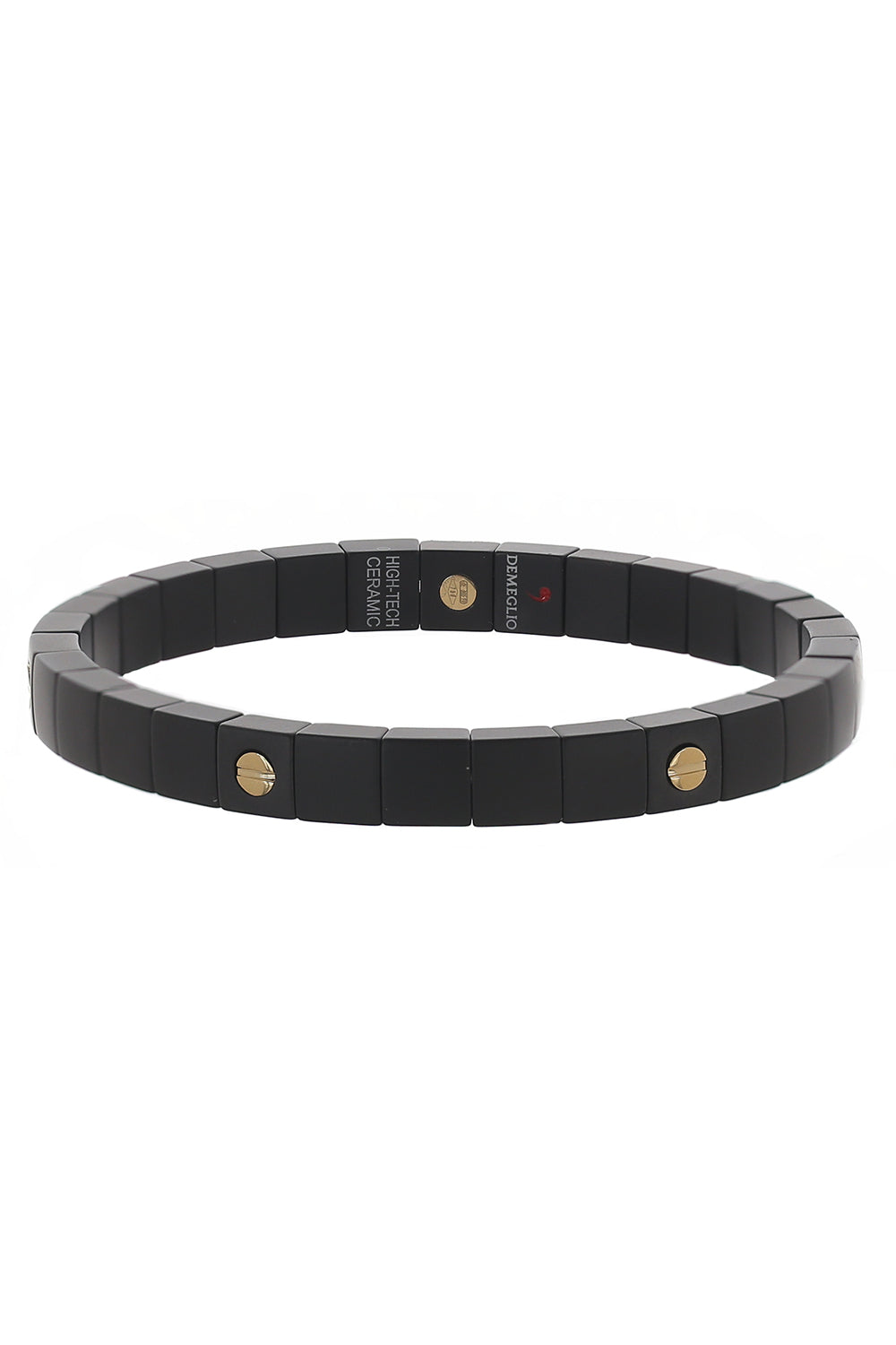 Six Station Matte Black Screw Scacco Stretch Bracelet