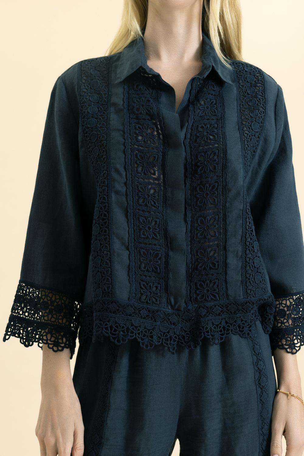 Natissa Blouse-NAVY-XS-CLOTHINGTOPBLOUSE-TEMPTATION POSITANO