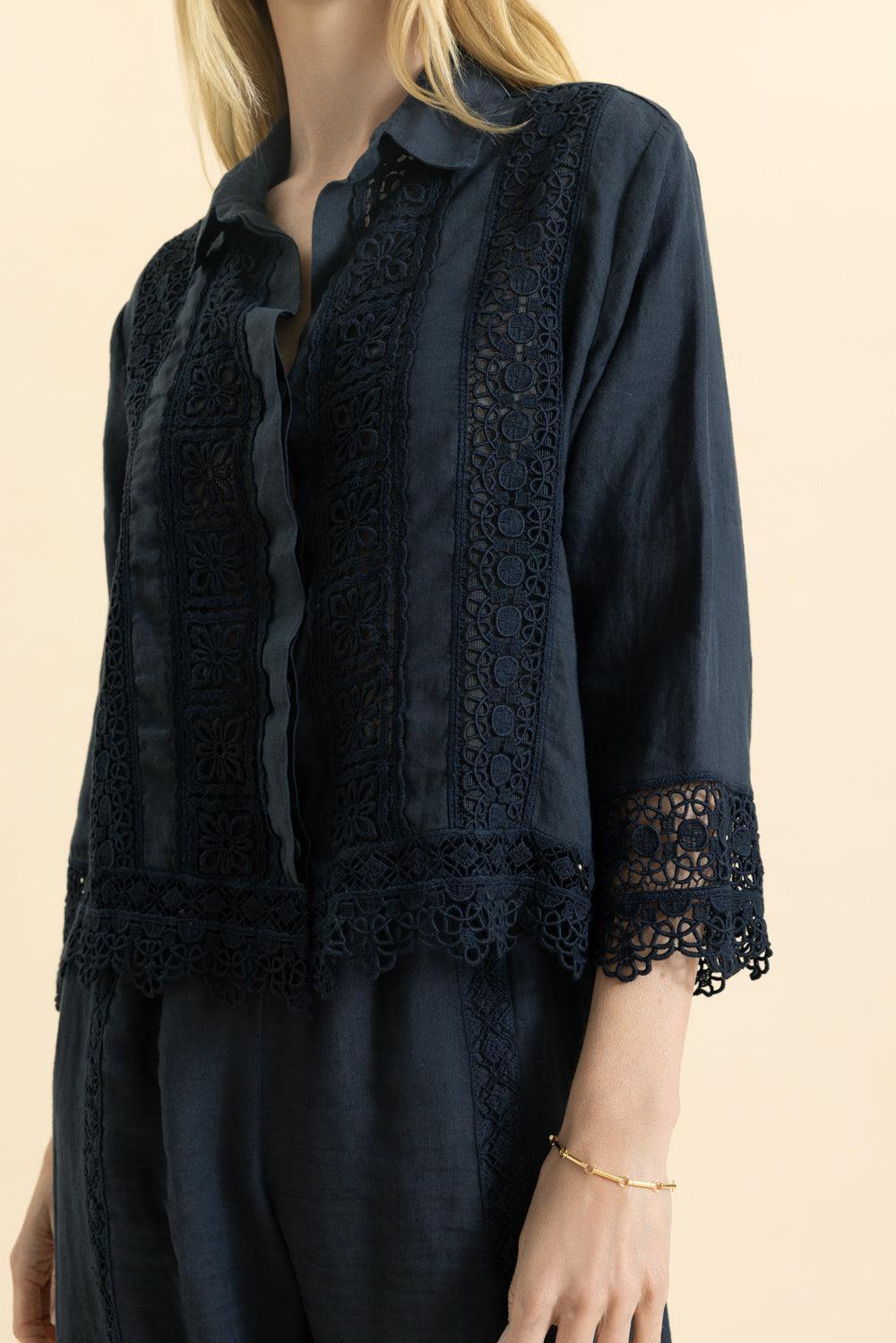 Natissa Blouse-NAVY-XS-CLOTHINGTOPBLOUSE-TEMPTATION POSITANO