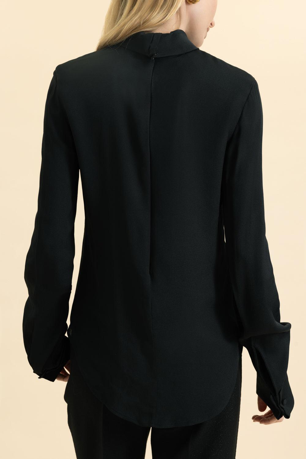 Long Sleeve Mockneck Top-BLACK-40-CLOTHINGTOPKNITS-GIAMBATTISTA VALLI