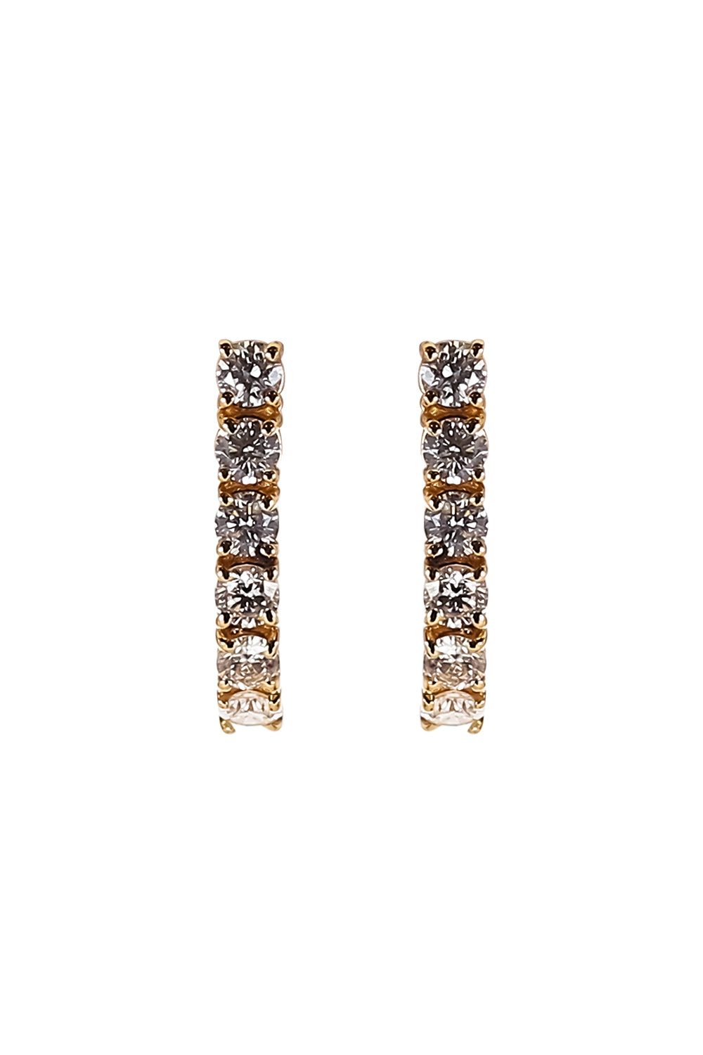 Six Diamond Hoop Earrings