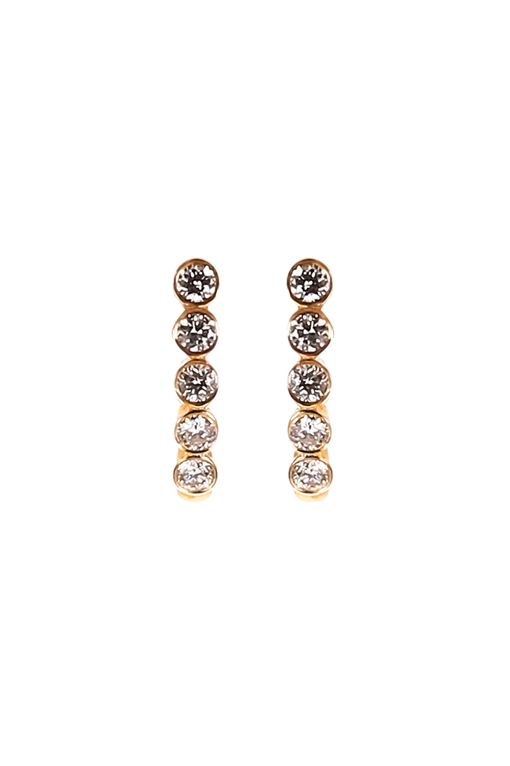 Five Diamond Small Huggie Hoop Earrings