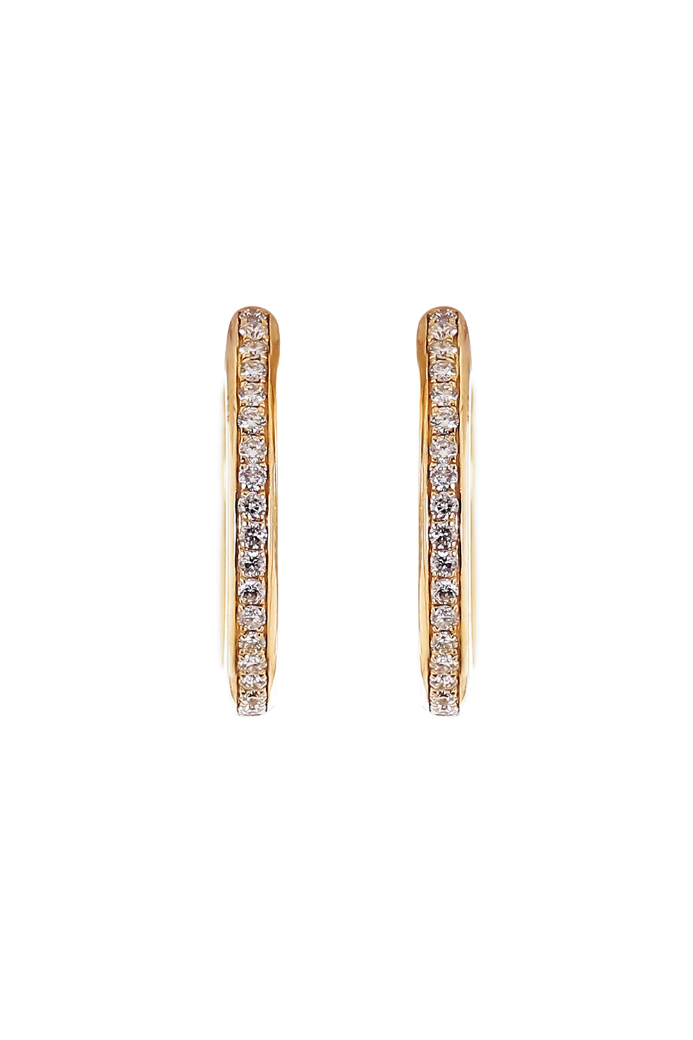 Diamond Round Line Hoop Earrings