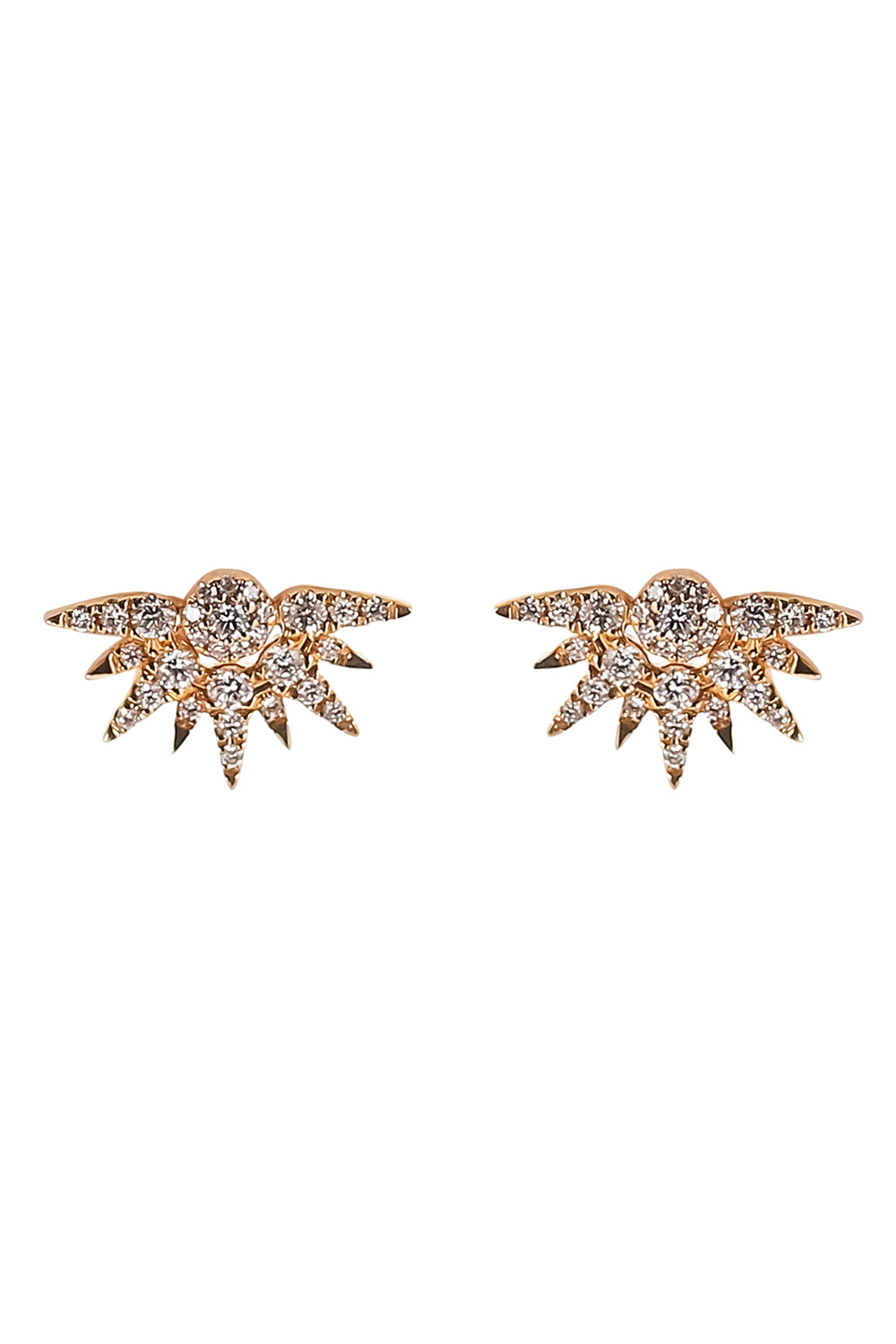 Diamond Sunburst Stud Earrings