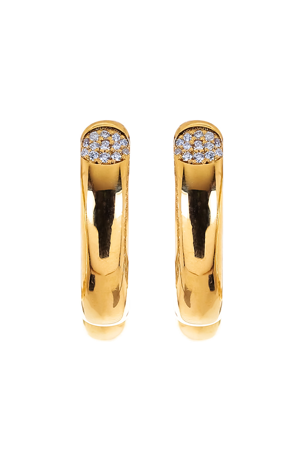 Diamond Top Section Hoop Earrings