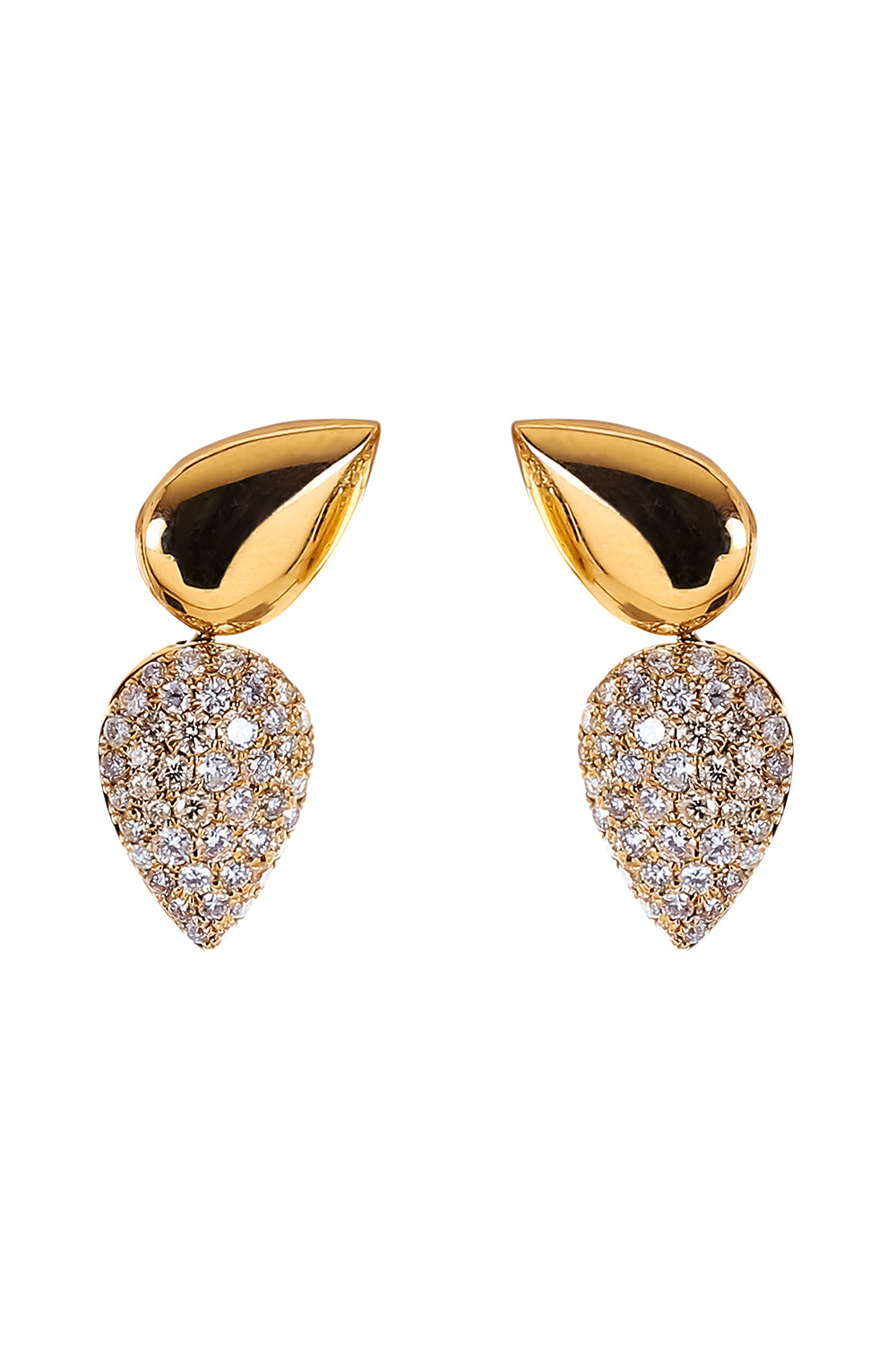 Diamond Double Tear Drop Earrings