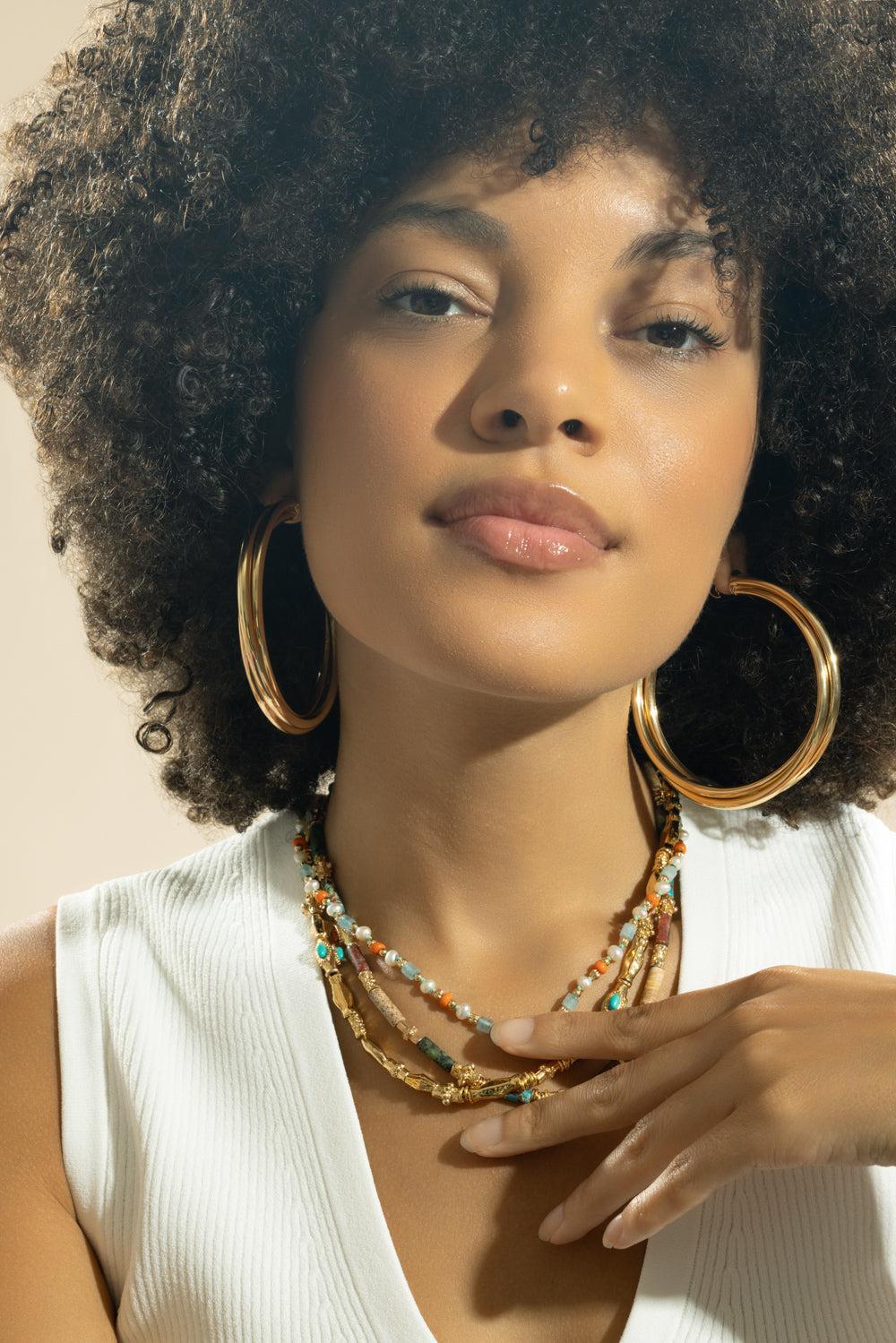 Large Atik Hoop Earrings-YELLOW-JEWELRYBOUTIQUEEARRING-GAS BIJOUX