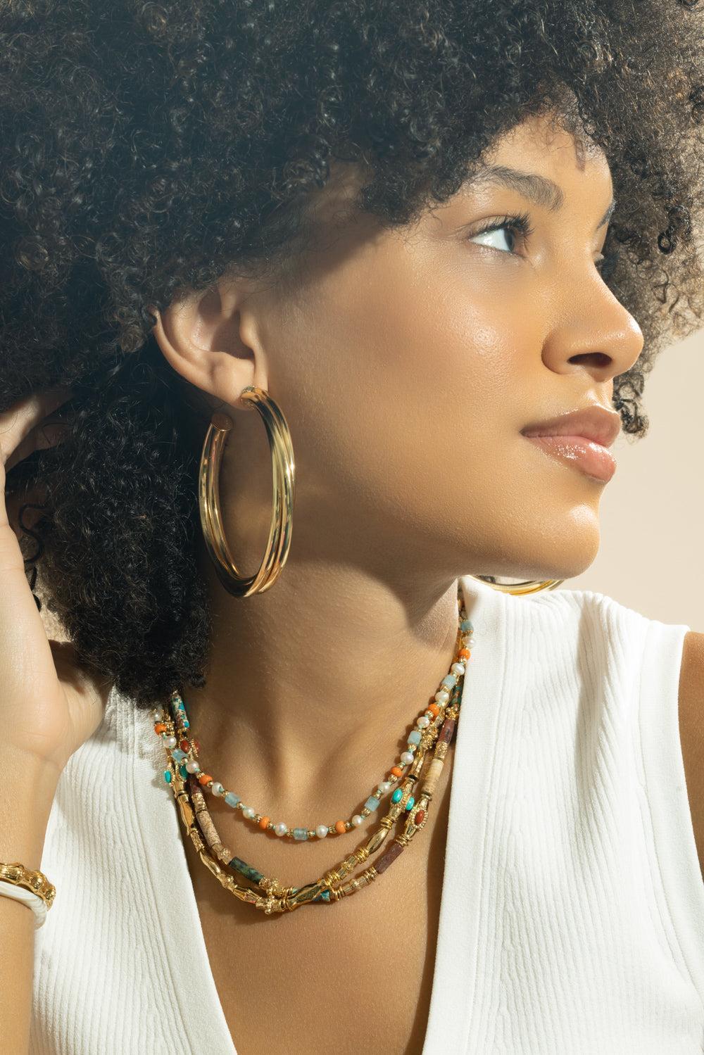 Large Atik Hoop Earrings-YELLOW-JEWELRYBOUTIQUEEARRING-GAS BIJOUX