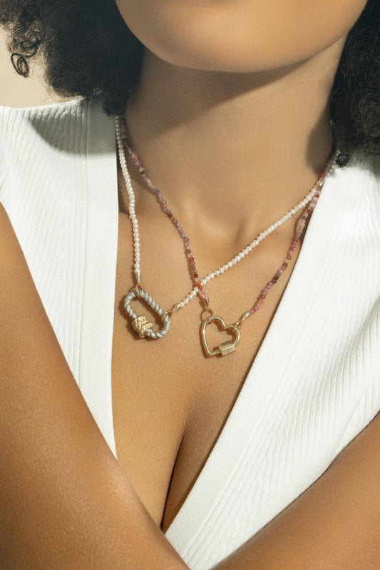 Mixed Metal Twisted Locked-WHITE GOLD-JEWELRYFINE JEWELPENDANT-MARLA AARON