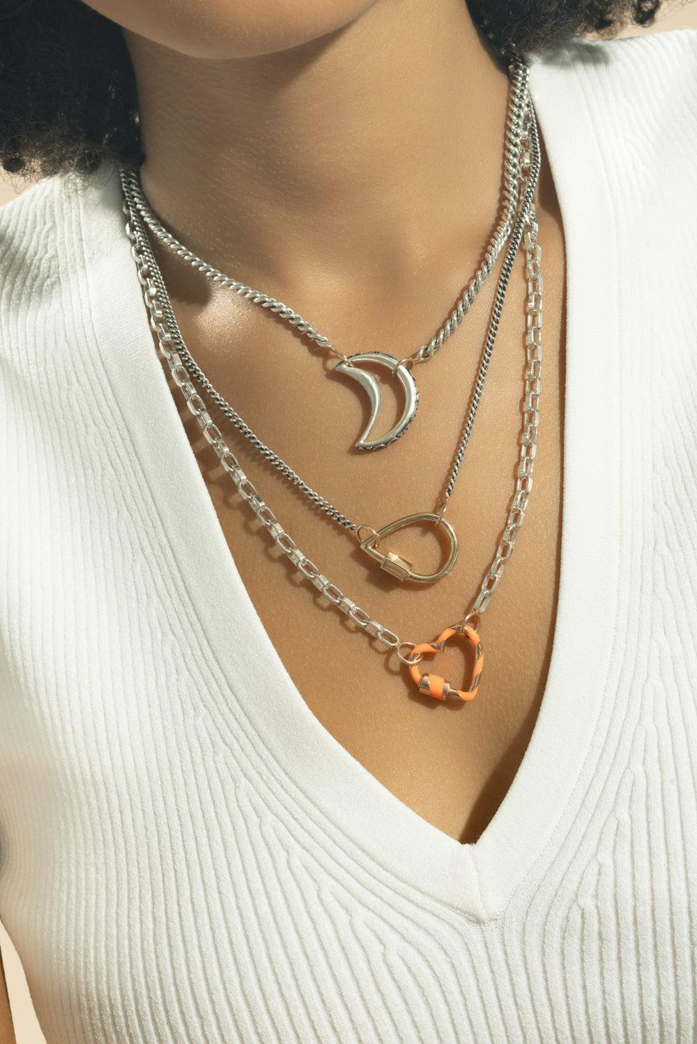 Mixed Metal Not So Heavy Curb Chain-SILVER-18-JEWELRYFINE JEWELNECKLACE O-MARLA AARON