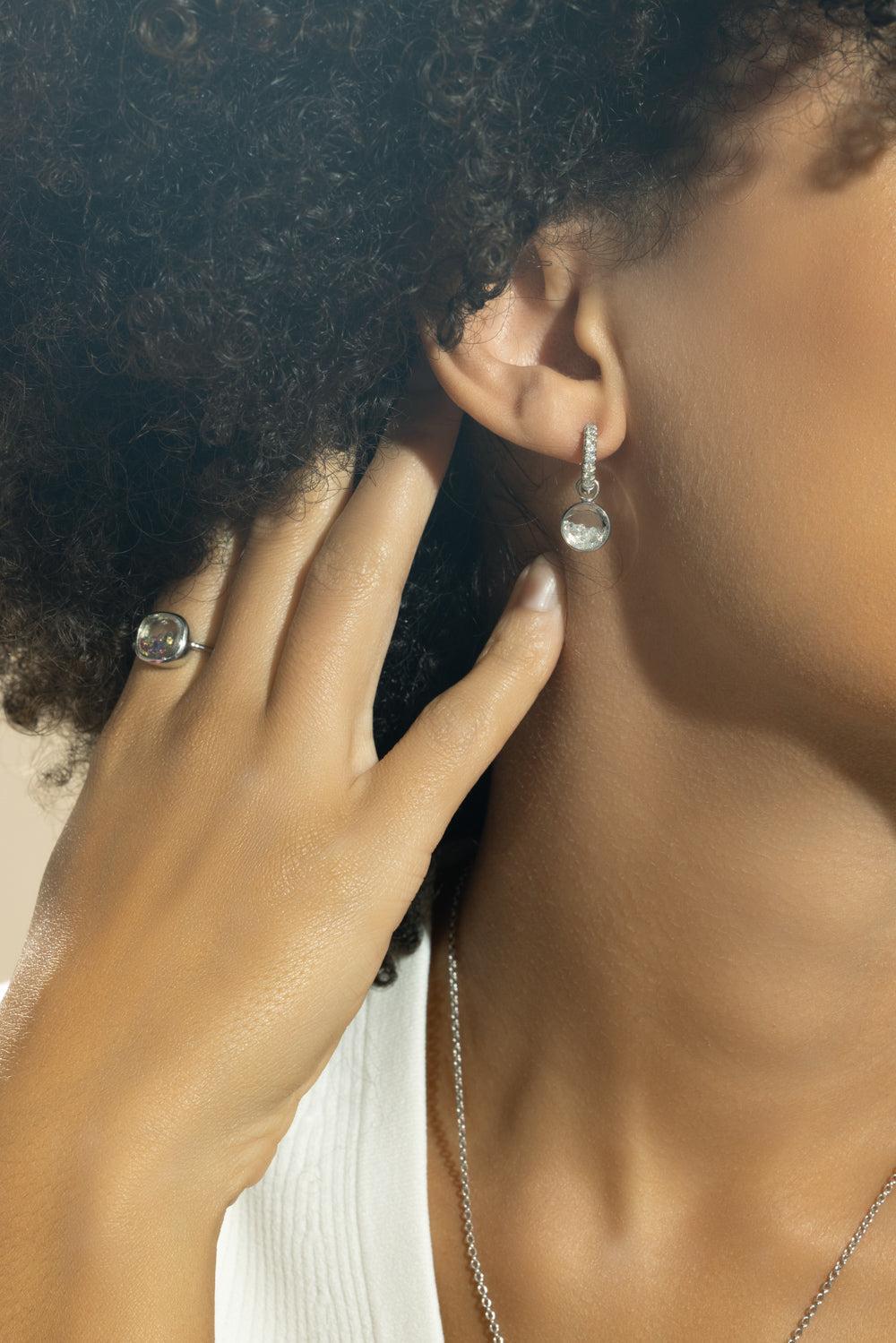 Diamond Core Gala Huggie Earrings-WHITE GOLD-JEWELRYFINE JEWELEARRING-MORITZ GLIK