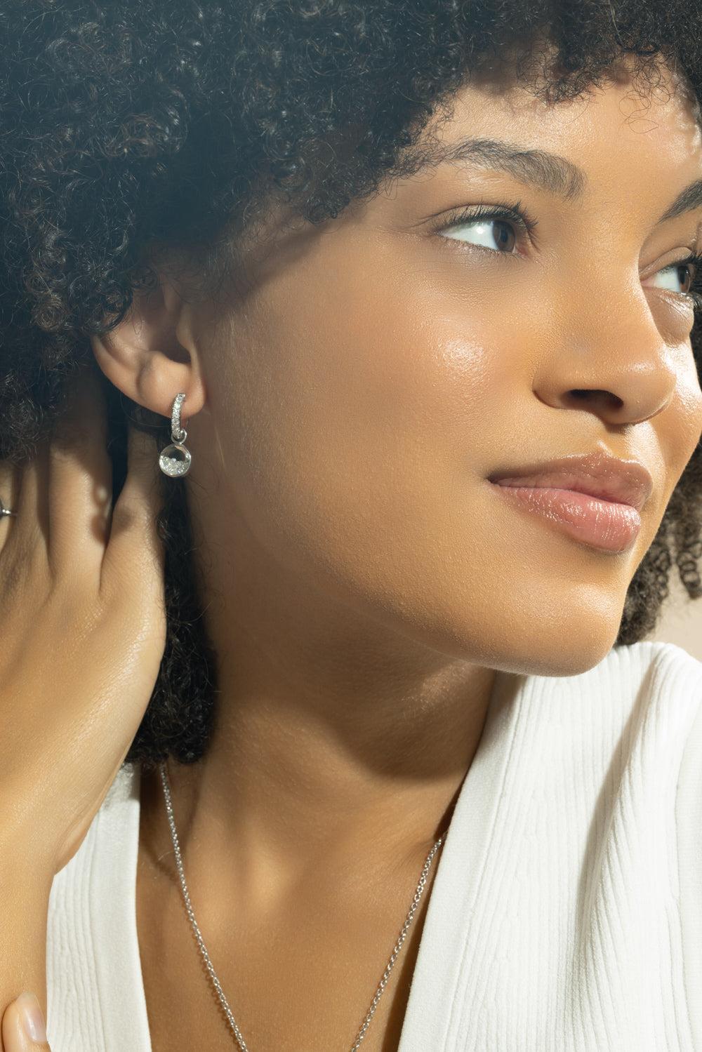 Diamond Core Gala Huggie Earrings-WHITE GOLD-JEWELRYFINE JEWELEARRING-MORITZ GLIK