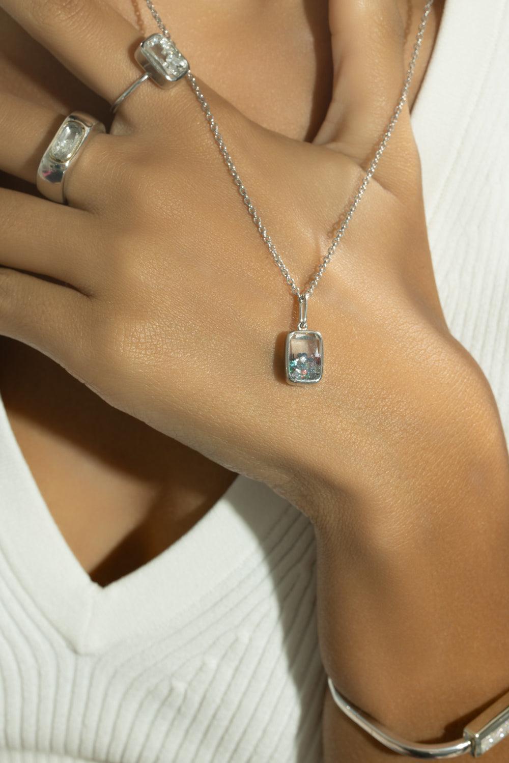 Confetti Petite Ten Fourteen Necklace-WHITE GOLD-JEWELRYFINE JEWELNECKLACE O-MORITZ GLIK