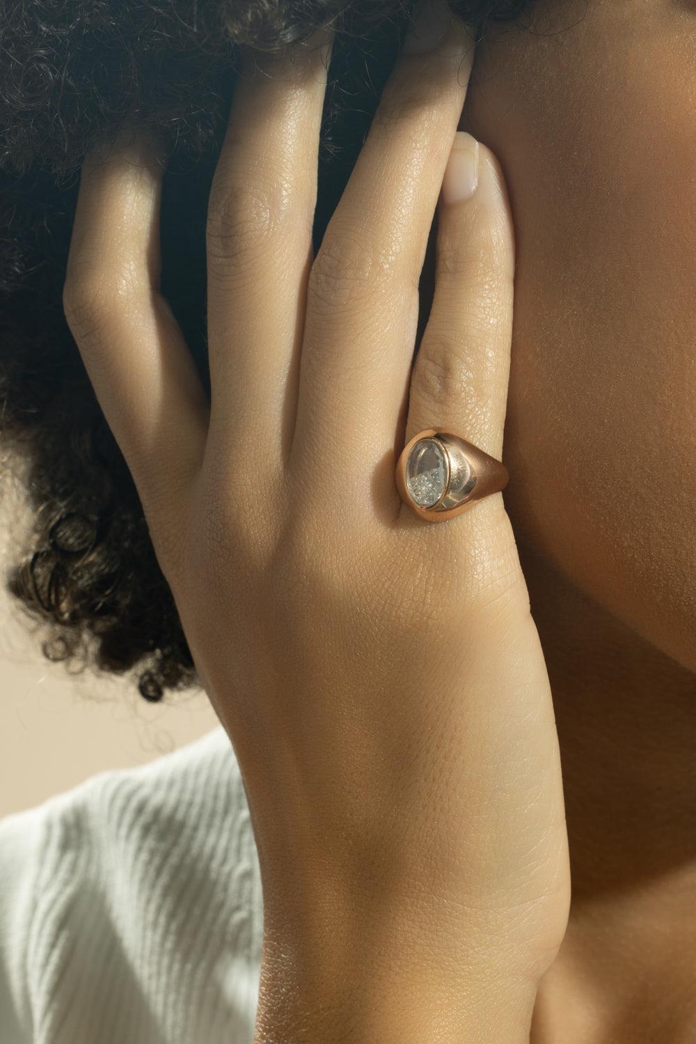 Diamond Dedinho Signet Ring-ROSE GOLD-4.5-JEWELRYFINE JEWELRING-MORITZ GLIK