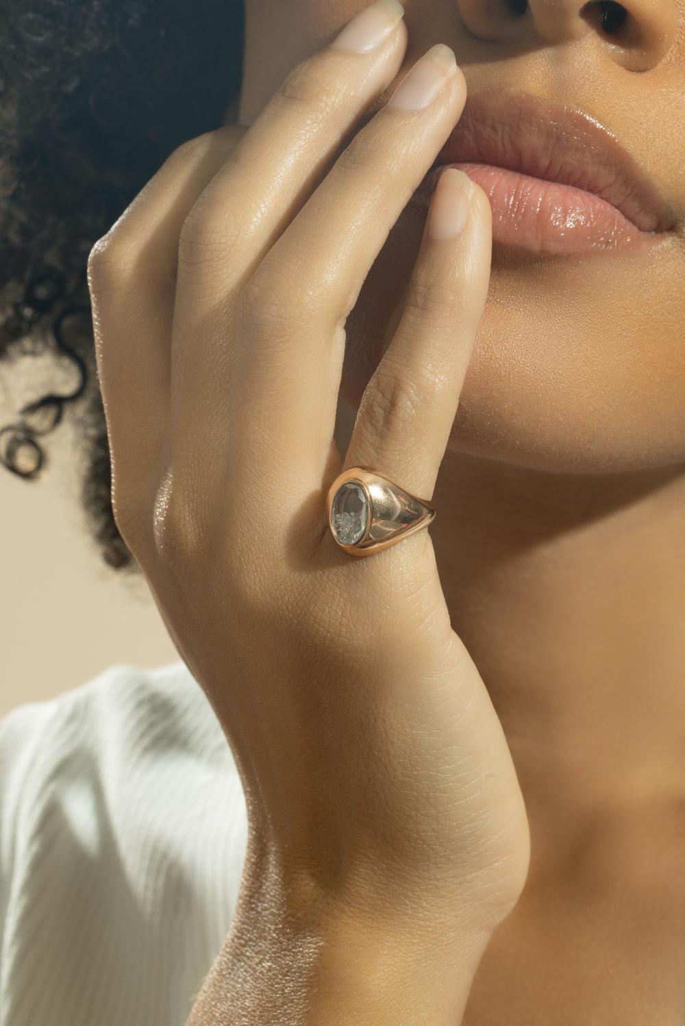 Diamond Dedinho Signet Ring-ROSE GOLD-4.5-JEWELRYFINE JEWELRING-MORITZ GLIK