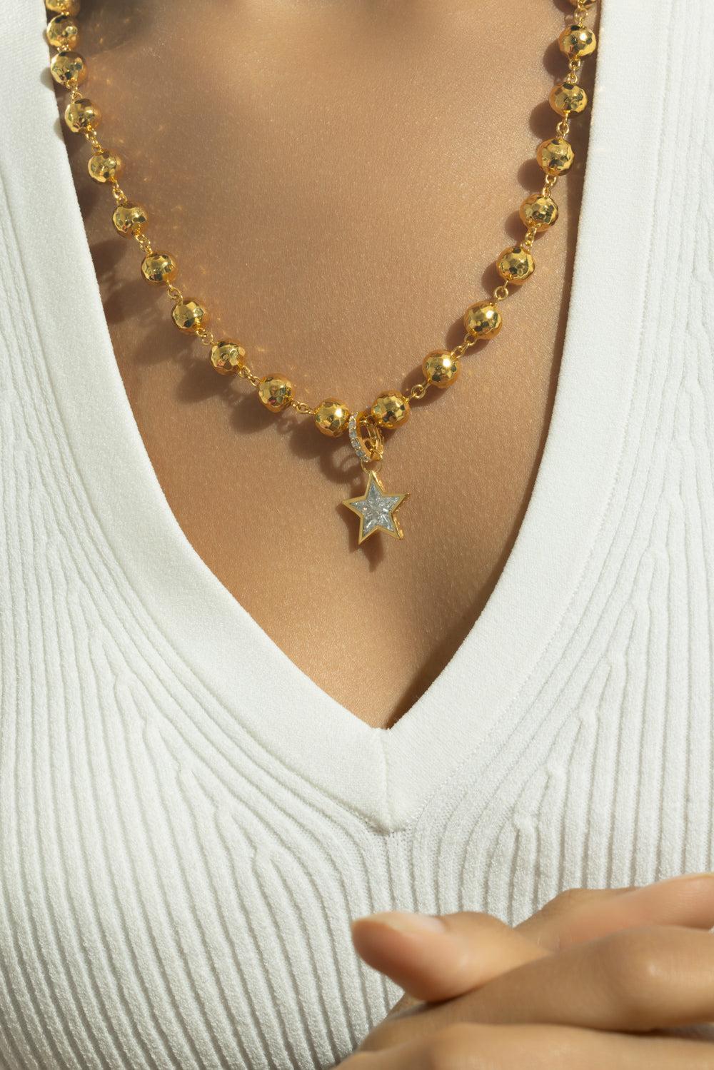 Diamond Baby Kite Star Pendant-YELLOW GOLD-JEWELRYFINE JEWELPENDANT-BUDDHA MAMA