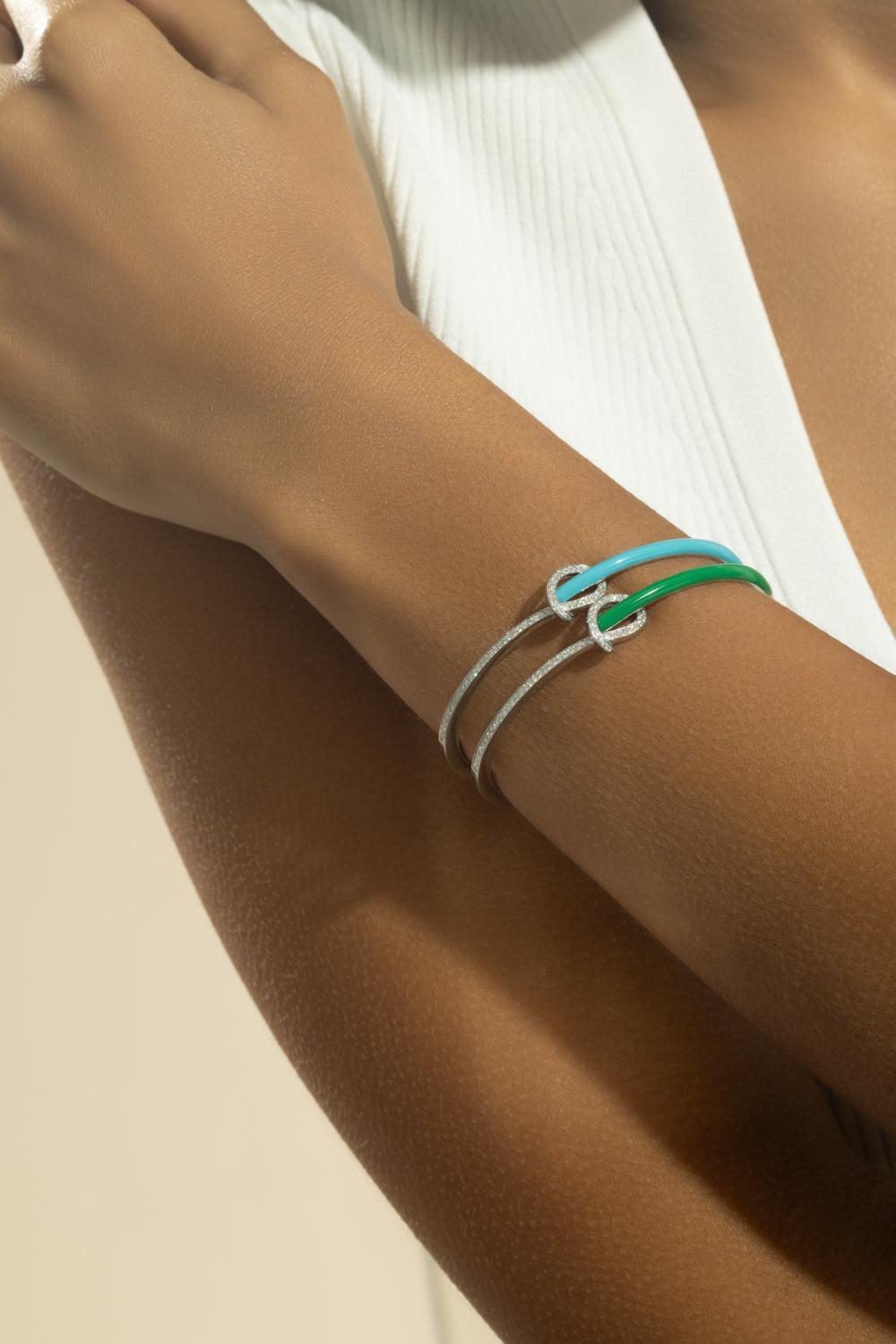 Diamond Blue Knot Bracelet-WHITE GOLD-JEWELRYFINE JEWELBRACELET O-ANDREOLI