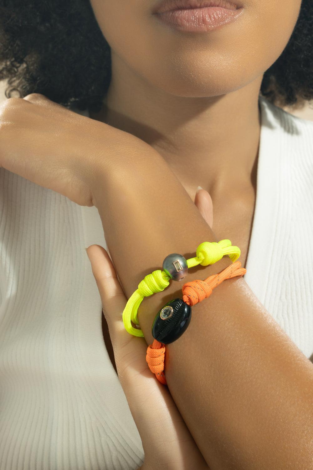 Lemon Quartz Pearl Classic Cowrie Yellow Bracelet-ROSE GOLD-JEWELRYFINE JEWELBRACELET O-DEZSO BY SARA BELTRAN