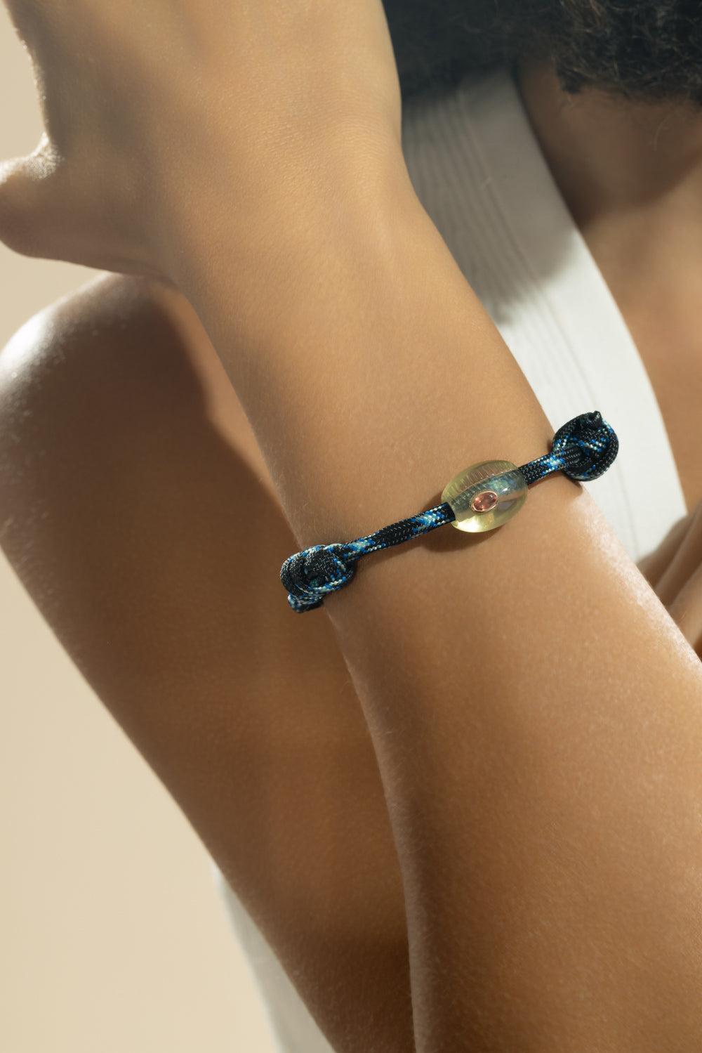 Lemon Quartz Orange Sapphire Petite Cowrie Orange Bracelet-ROSE GOLD-JEWELRYFINE JEWELBRACELET O-DEZSO BY SARA BELTRAN