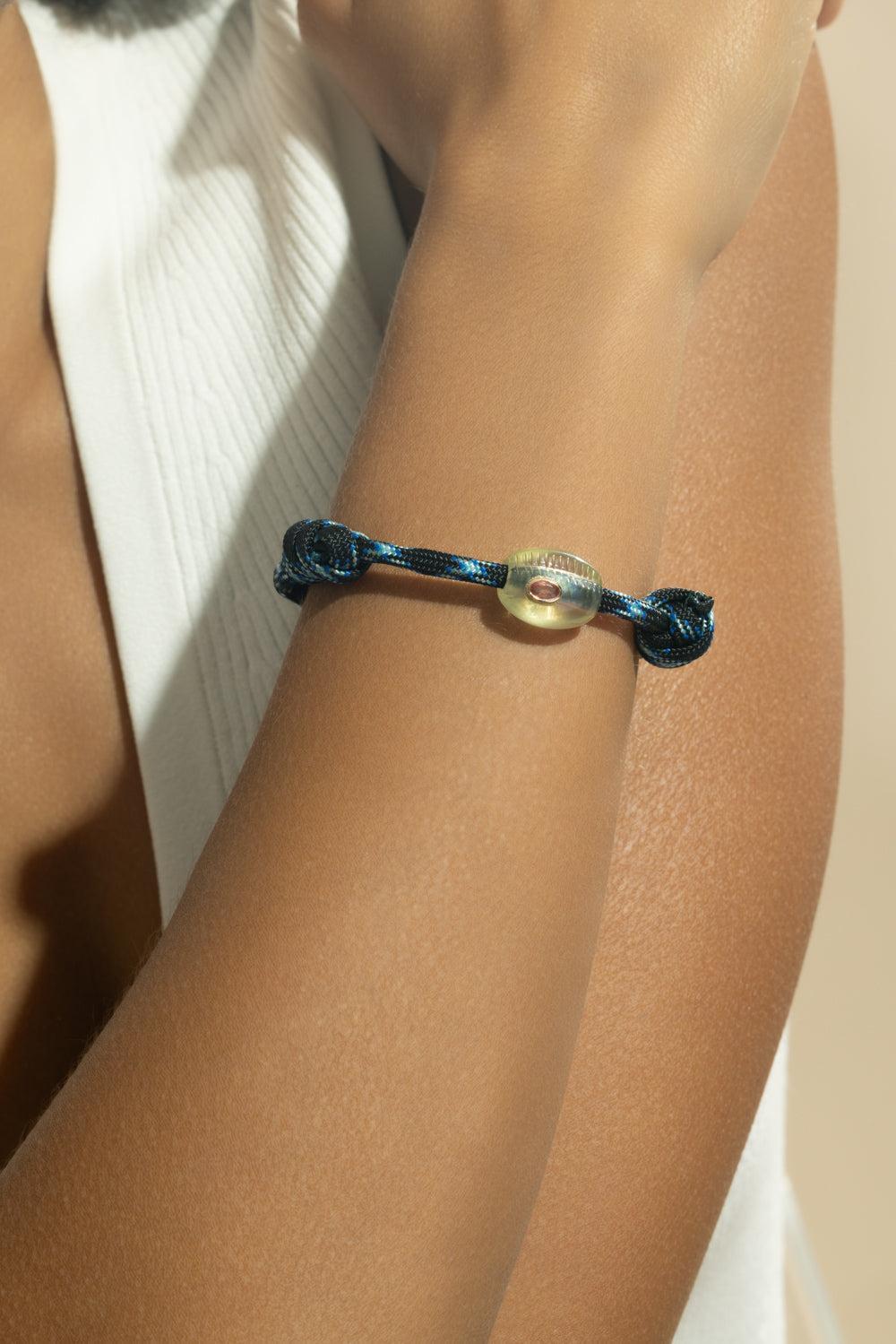 Lemon Quartz Orange Sapphire Petite Cowrie Orange Bracelet-ROSE GOLD-JEWELRYFINE JEWELBRACELET O-DEZSO BY SARA BELTRAN