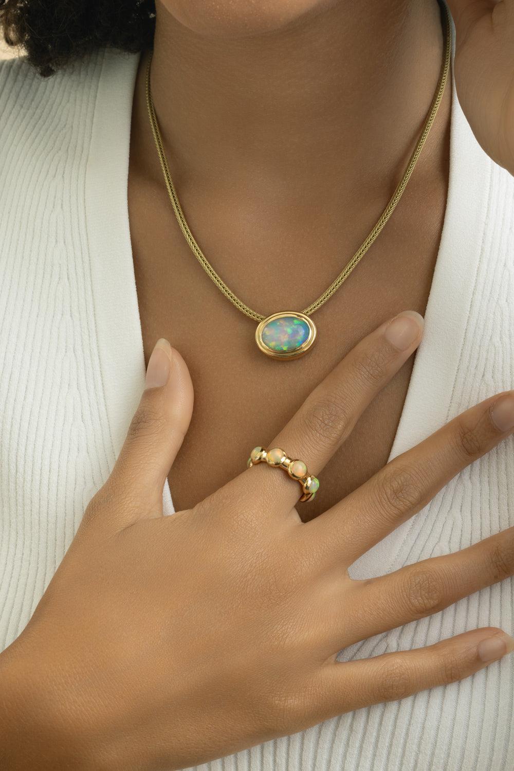 Opal Josephine Necklace-YELLOW GOLD-16.5-JEWELRYFINE JEWELNECKLACE O-JADE RUZZO