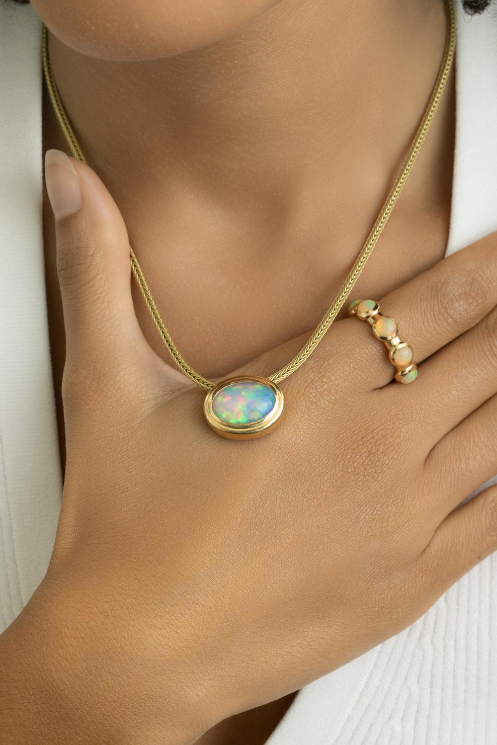 Opal Josephine Necklace-YELLOW GOLD-16.5-JEWELRYFINE JEWELNECKLACE O-JADE RUZZO
